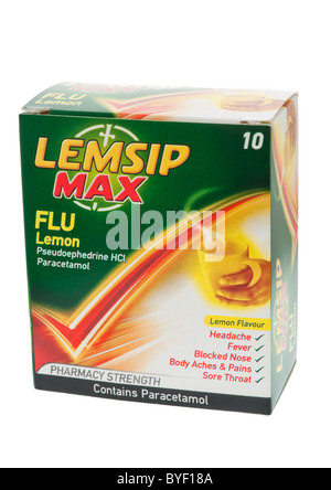 Lemsip Max Cold and Flu saveur citron Banque D'Images