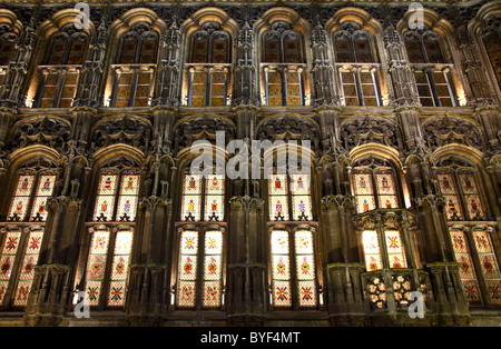 Façades de l'hôtel de ville historique. Gand, Flandre orientale, Belgique, Europe Banque D'Images