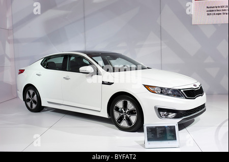2011 Kia Optima Hybrid au 2011 North American International Auto Show de Detroit Banque D'Images