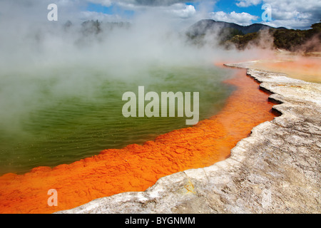 Champagne Pool, source thermale chaude, Rotorua, Nouvelle-Zélande Banque D'Images