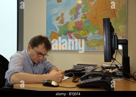 Un bureau à l'agence européenne FRONTEX, Varsovie, Pologne Banque D'Images