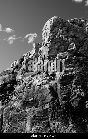 USA, le Maine, l'Acadia National Park, la côte rocheuse près de plage sur les après-midi de printemps Banque D'Images