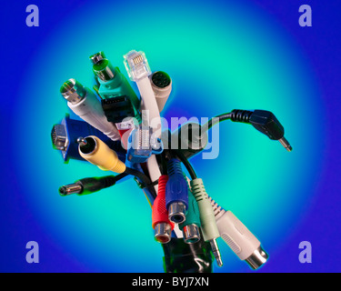 Un ensemble de connecteurs électroniques Banque D'Images