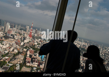 Vues de Tokyo à partir de la 'Tokyo City View' à Roppongi Hills, quartier de Roppongi, Tokyo, Japon. Banque D'Images