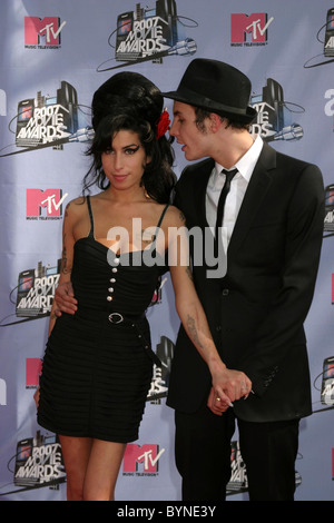 Amy Winehouse et son mari Blake Fielder-Civil MTV Movie Awards 2007 à l'Amphithéâtre Gibson - Arrivées Los Angeles, Banque D'Images