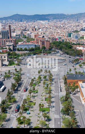 En téléphérique sur Barcelone Banque D'Images