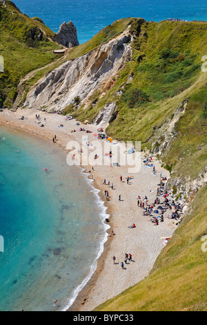 St Oswald's Bay, également connu sous le nom de Man O' War Cove, dans le Dorset, Angleterre Banque D'Images