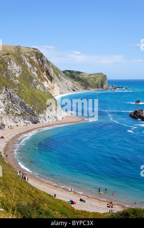 St Oswald's Bay, également connu sous le nom de Man O' War Cove, dans le Dorset, Angleterre Banque D'Images