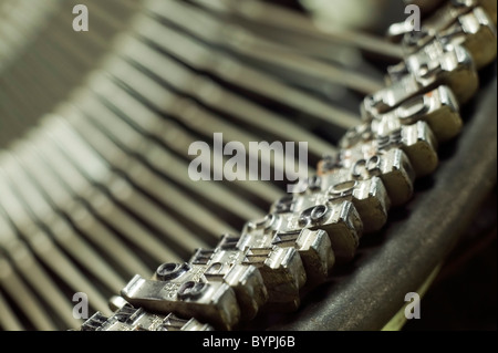 Mécanisme de l'écriture type machine, des pièces métalliques Banque D'Images