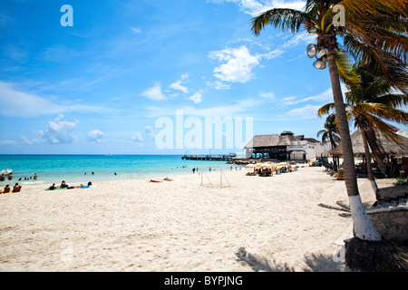 Vue sur le terminal de ferry sur Cozumel Playa Del Carmen, Quintana Roo, Mexique Banque D'Images