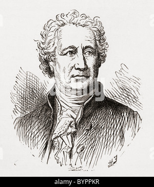 Johann Wolfgang von Goethe, de 1749 à 1832. L'écrivain allemand et polymathe. Banque D'Images
