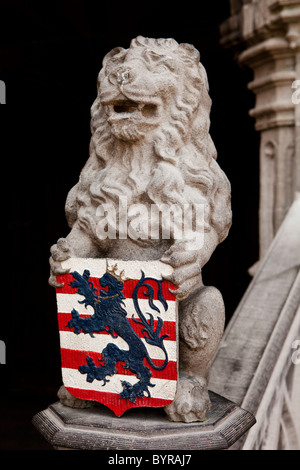 Lion tenant emblème familial Banque D'Images
