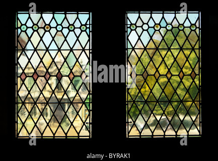 Fenêtres impressionniste sur Bruges' place Burg Banque D'Images