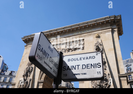 Porte Saint Denis à Paris France Banque D'Images