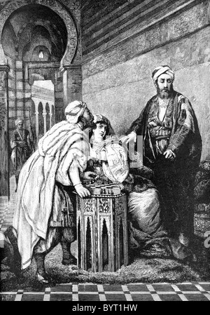 Saladin (à droite), ici avec sa sœur Sittah, était un musulman kurde et est devenu le premier sultan ayyoubide d'Égypte et la Syrie. Banque D'Images