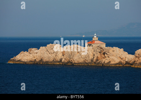 Dubrovnik, Phare des pierres, (Grebeni) près de Dubrovnik, Croatie, Mer Adriatique Banque D'Images