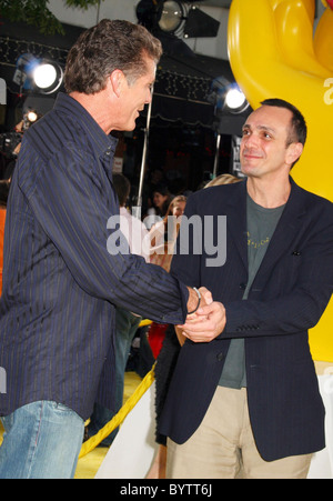 David Hasselhoff et Hank Azaria 'The Simpsons Movie' première au Mann Village Theatre - Arrivals Westwood, Californie - Banque D'Images