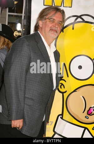 Matt Groening - Créateur/producteur/auteur de 'The Simpsons Movie' première au Mann Village Theatre - Arrivals Westwood, Banque D'Images