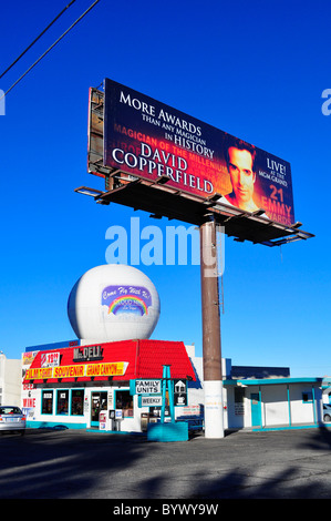 David Copperfield au Billboard avec Mr Deli Boutique Souvenirs sur Las Vegas Boulevard Banque D'Images