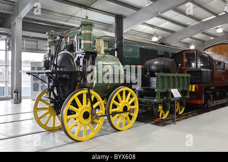 La réplique de la locomotive à vapeur sans pareil et tendres, Musée National du chemin de fer, locomotion, Shildon, ne l'Angleterre. Banque D'Images