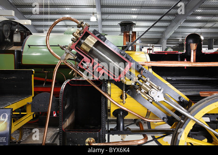 Une vue en coupe de la bouteille et de la réplique de vannes Rocket locomotive, la locomotion de GRN, Shildon, ne l'Angleterre. Banque D'Images