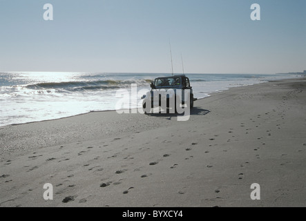 Beach buggy pêche durs au bord de l'eau sur la Floride, Amelia Island Banque D'Images