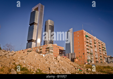 Cuatro Torres Business Area (CTBA) (Espagnol pour quatre tours Business Area) Banque D'Images