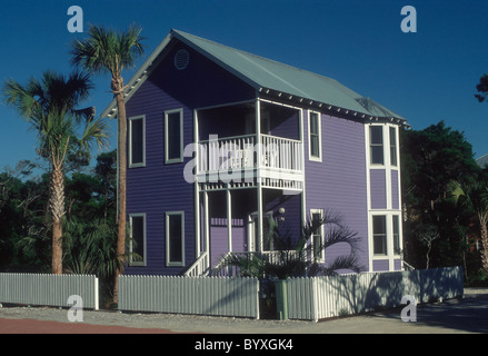 Beach cottage au bord de la ville de Floride Banque D'Images