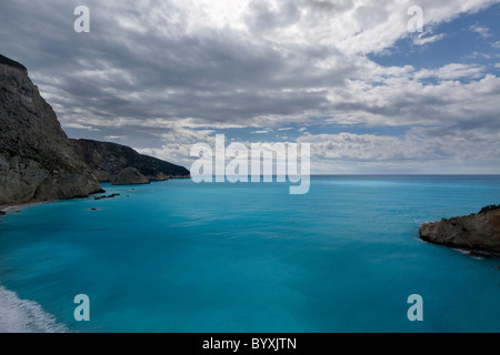 Plage de Porto Katsiki (l'île de Zakynthos, Grèce) Banque D'Images