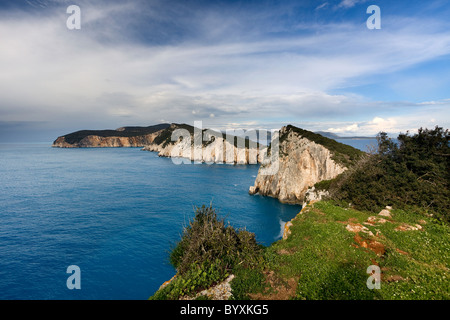 Plage de Porto Katsiki (l'île de Zakynthos, Grèce) Banque D'Images