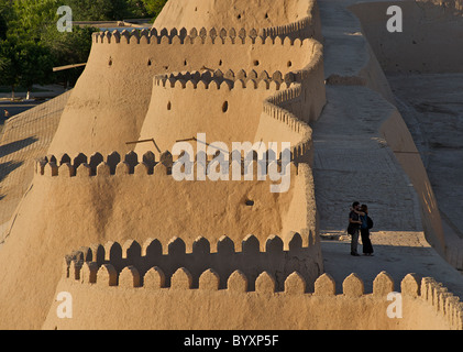 Les murs de la vieille ville de Khiva, Ouzbékistan Banque D'Images