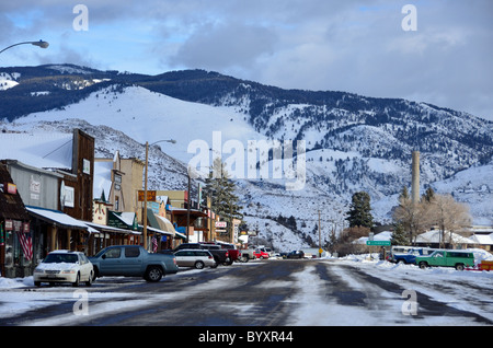 Rue de Gardiner, Montana, USA. Banque D'Images