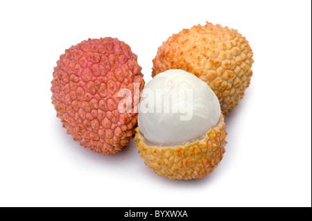 Objet sur blanc - litchi alimentaire close up Banque D'Images