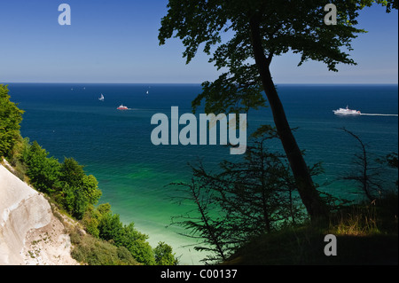 Ruegen Island, l'Allemagne de l'Est, la mer Baltique, la côte avec des falaises de craie célèbres Banque D'Images