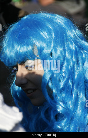 Fans de rugby à Rome pour le match des six nations l'Italie contre l'Irlande 2011 Banque D'Images