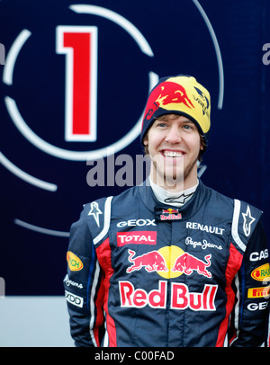 Portrait de l'allemand pilote de Formule 1 Sebastian Vettel, Red Bull Racing Banque D'Images