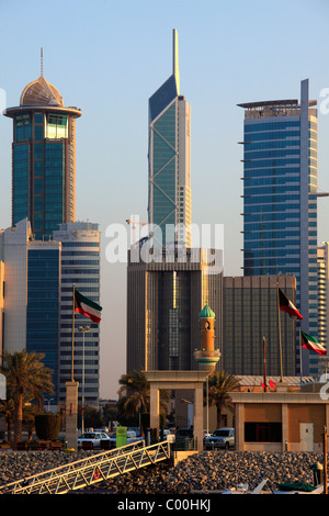 Le Koweït, Koweït City, Skyline, des gratte-ciel, Banque D'Images