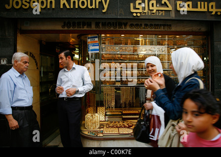 Le Souk de l'or au centre-ville d'Amman, en Jordanie. Banque D'Images