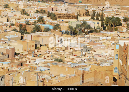 L'Algérie, Ben Isguen, elevated view de maisons anciennes dans le village Banque D'Images