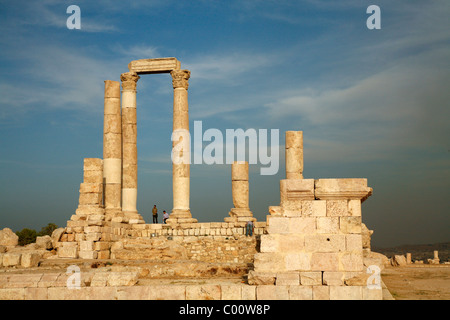 Le Temple d'Hercule à la Citadelle, Amman, Jordanie. Banque D'Images