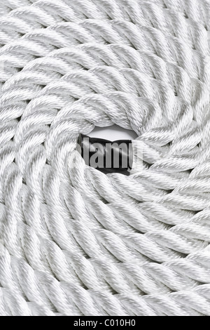 Close-up of a white rope recroquevillé et en remplissant le cadre
