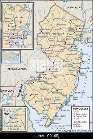 Plan de New Jersey Banque D'Images