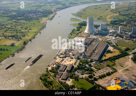 Photo aérienne, nouvelle centrale, centrale à charbon d'Evonik Steag, Duisburg Walsum, anciennement Walsum mine de charbon, l'usine Norske Skog Banque D'Images