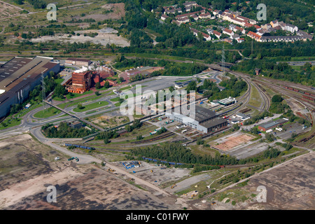 Vue aérienne, Westfalenhuetten Areal, base logistique, Dortmund, Ruhr, Nordrhein-Westfalen, Germany, Europe Banque D'Images