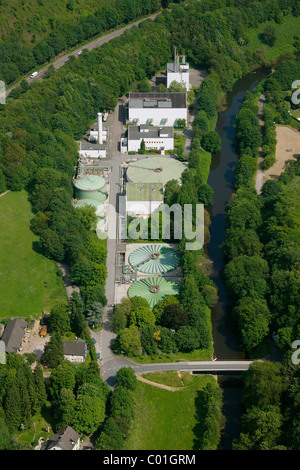 Vue aérienne, l'usine de traitement des eaux usées interne de la Bayer Schering Pharma AG sur Rutenbecker Weg street Banque D'Images