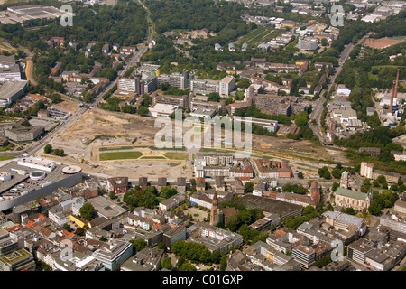 Vue aérienne, Berliner Platz et de la place Limbecker Platz avec magasin Karstadt, Essen, Ruhr Banque D'Images