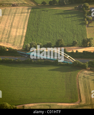 Vue aérienne, A2 Pont de l'autoroute, Gladbeck, Ruhr, Nordrhein-Westfalen, Germany, Europe Banque D'Images