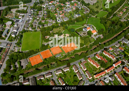 Vue aérienne, château Schloss Martfeld, le Schlosspark park, région de Bergisches Land, Schwelm, Nordrhein-Westfalen, Germany, Europe Banque D'Images