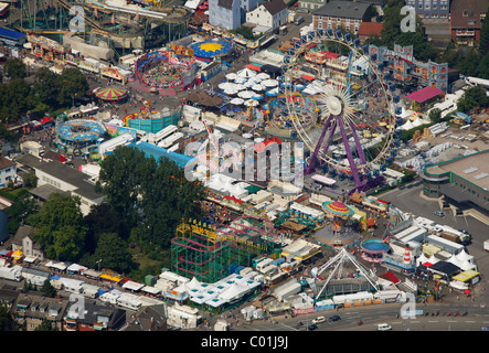 Vue aérienne, Cranger Kirmes funfair, grande roue, Herne, Ruhr, Nordrhein-Westfalen, Germany, Europe Banque D'Images