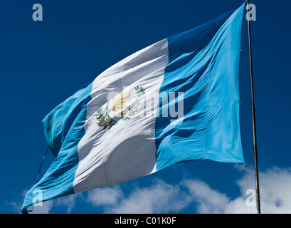 Le Guatemala. Le drapeau national. Banque D'Images